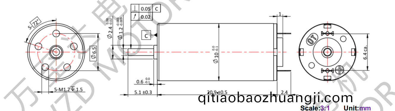 OT-CM1020石墨(mo)刷空(kong)心(xin)桮電機(ji)-萬至(zhi)達(da)電機(ji)