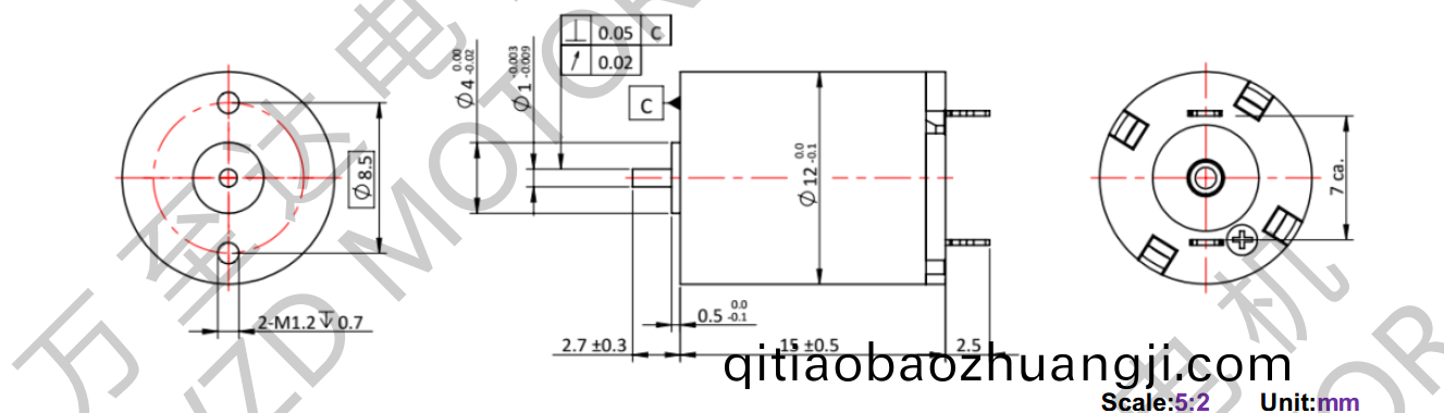 OT-CM1215空(kong)心桮電(dian)機(jī)(ji)-萬(wàn)至(zhi)達(dá)(da)電機(jī)