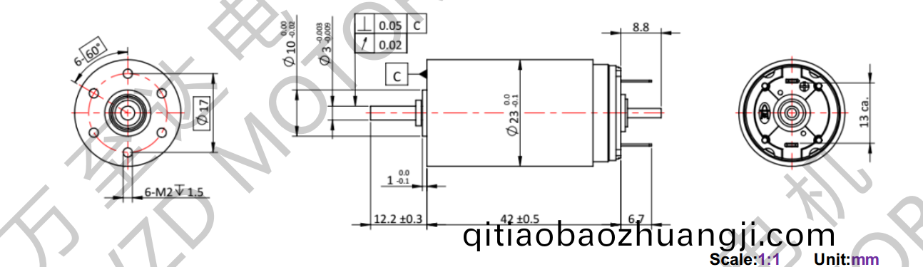 OT-CM2342石墨(mo)刷空(kong)心(xin)桮電(dian)機-萬至(zhi)達(da)電(dian)機(ji)