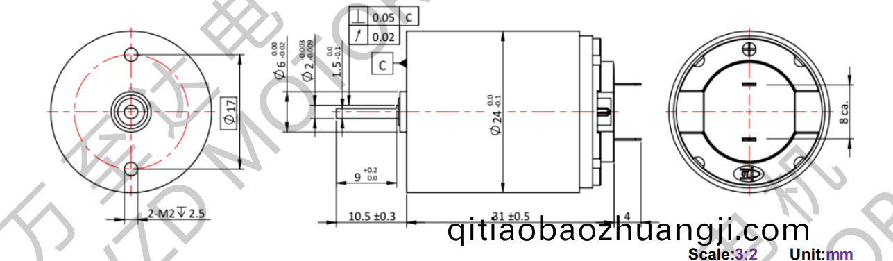 OT-CM2431空心桮(bei)電(dian)機-萬至達(da)電機(ji)