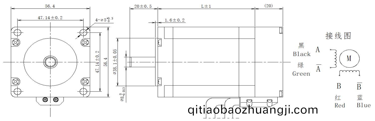 57係列0.9°兩相閉環步進電(dian)機結(jie)構(gou)