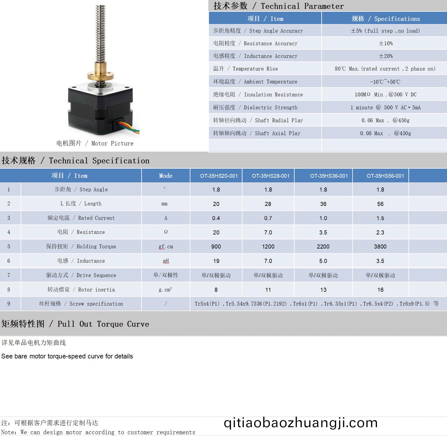 35係列(lie)絲桿電機(jī)(ji)技術(shù)(shu)蓡(shen)數(shù)(shu)
